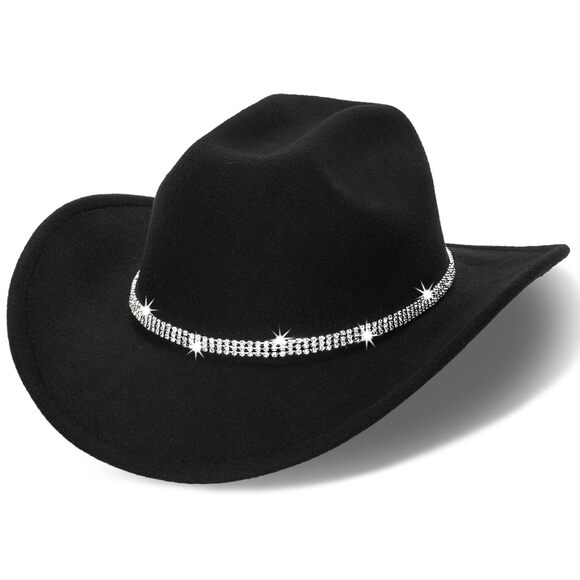 3272 Womens Cowgirl Studded Pinched Western Cowboy Hats Wide Brim Gaucho main image 5